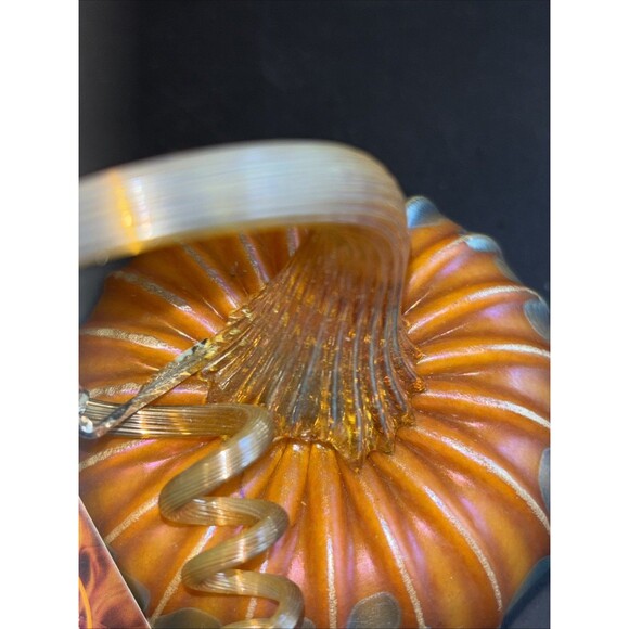 Jack Pine Hand Blown Glass Pumpkin Artisan Crafted Glass Pumpkin Unique Glass - Picture 12 of 12